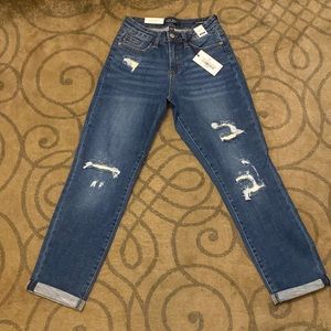 Judy Blue mid-rise boyfriend thermal patch